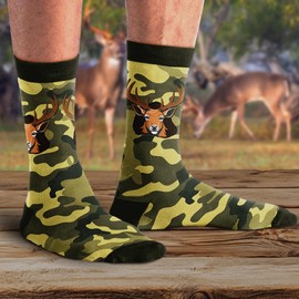 Hunting Gifts for Men, Christmas Presents for Hunters, Deer & Duck Hunting Gear, Comfortable and Funny Socks, Perfect Stocking Stuffers & Mens Present