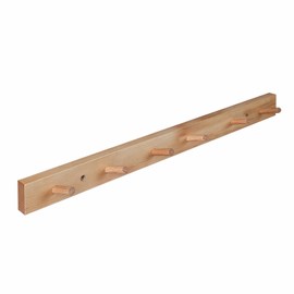 CONSDAN Coat Rack Wall Mount, USA Grown Hickory Coat Hooks with 6 Hooks, Wooden Coat Hanger Wall Mount for Hanging Coats, Jacket, Clothes, Hat, Natural Hickory