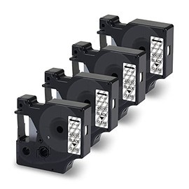 4 Pack Compatible D1 Label Tape Replacement for Dymo D1 Black on Clear Label Tape 45010 S0720500, 1/2 Inch x 23 Ft D1 Clear Tape for LabelManager 160 280 220P 450 360D 210D Label Maker