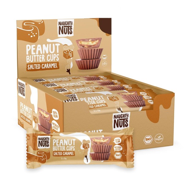 Naughty Nuts Organic Peanut Butter Cups Salted Caramel - Vegan,