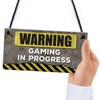 RED OCEAN Warning Gaming In Progress Hanging Plaque Man Cave