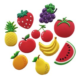 Set of 10 Colorful Fruit Fridge Magnets - Vibrant Refrigerator Magnets for Home Decor and Organization (Fruit Fridge Magnets)