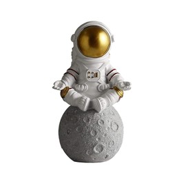 ALEOHALTER Astronaut Statues, Astronaut Figurine Sculpture Spaceman Statue Desktop Accessories Kids Boys Bedroom Decor Astronaut Themed Decoration Ornament