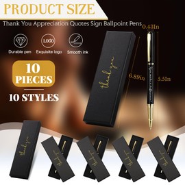 PerKoop 10 Set Thank You Gifts Ballpoint Pens with Gift Boxes Bulk Christmas Appreciation Gifts for Employee Coworker Nurse Teacher Staff Team Member Office Supplies(Black,Mixed)