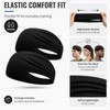 2 Pack Running Headbands Men,Wide Head Sweatband Sweat Bands(Black)