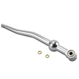 Auto Dynasty Compatible with Civic/Del Sol/CRX/Integra Double Bend Short Throw Shifter + 5-Speed Gear Knob + 3.5" Extension Kit, Silver