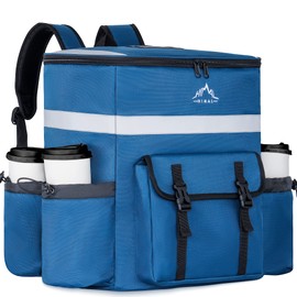 GoHimal Food Delivery Backpack, insulated delivery bags for Delivery Bike, Large Pizza Delivery Bag for HOT/COLD with 4 Pockets Reflective Strip for Uber Eat,Camping & Beach (Blue)