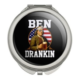 GRAPHICS & MORE Ben Franklin Drankin Compact Travel Purse Handbag Makeup Mirror