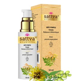 Sattva Anti-Pimple Cream Against Blemished Skin on the Face - Anti-Pimple Cream by Sattva with Bakayan & Witch Hazel, Natural Pimple Remover, Acne Cream with Salicylic Acid and Zinc for Teenagers and