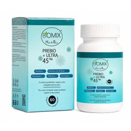 Probióticos y Prebióticos Premium para 2 Meses ULTRA 45 Billones UFC, FOS de Agave 100 Vegano                                                         