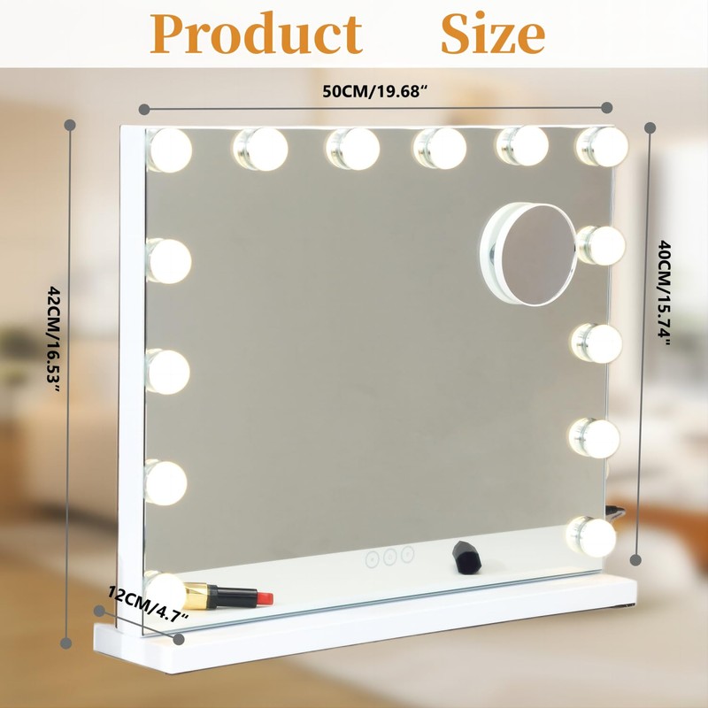 NUSVAN Vanity Mirror with Lights Lighted Makeup Mirror with Dimmable