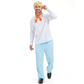 Mahoon Halloween Fred Costumes Cosplay, Azul & blanco, X-Large
