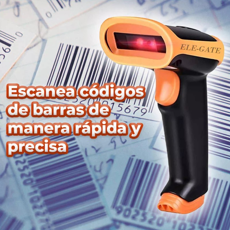 EleGate Lector De Código De Barras Y Qr Inalámbrico Portátil