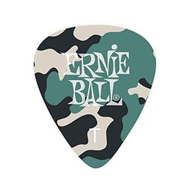 Ernie Ball - Púas para guitarra, celulosa, grosor medio, bolsa de 12, diseño de camuflaje