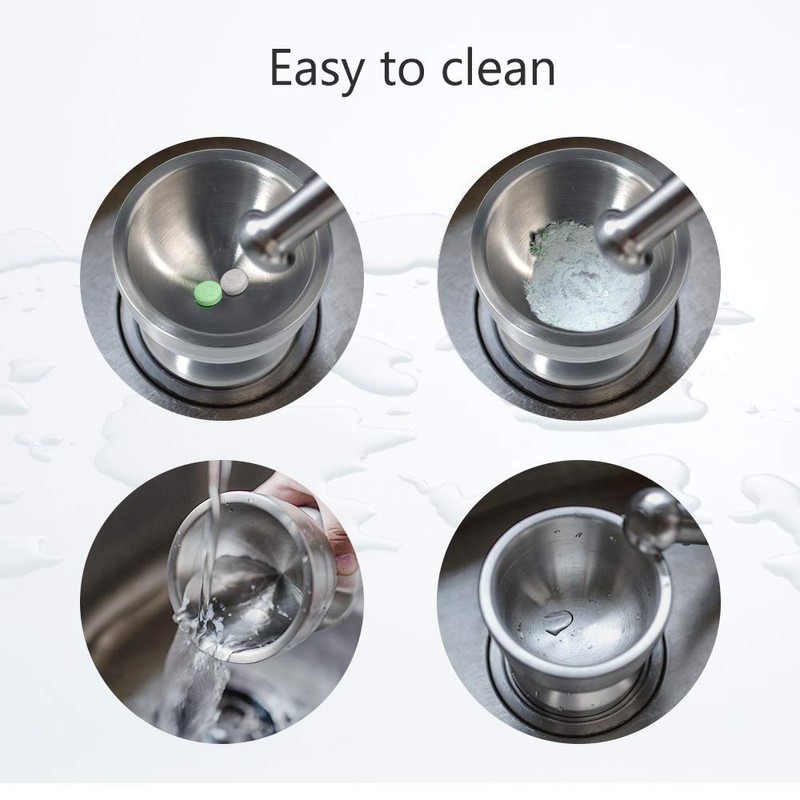 Mortar and Pestle, Sopito 18/8 Stainless Steel Spice Grinder Pill