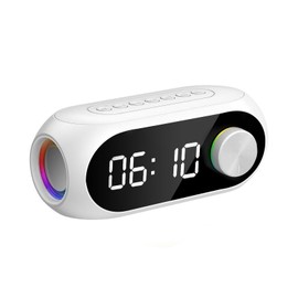 Tethram Despertador Digital con Altavoz Bluetooth con Radio Am/FM, Radio Despertador Digital con Pantalla de Espejo LED，Adecuado para Dormitorio y Sala de Estar.