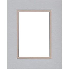 16x20 Double Acid Free White Core Picture Mats Cut for 11x14 Pictures in Nantucket Grey and Light Tan