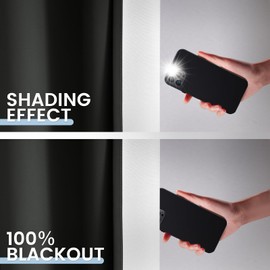 SimpleHome Ombre 100% Blackout Curtains for Bedroom 84 Inches Long, Black with White Liner Room Darkening Thermal Insulated Grommet Curtain/Drapes for Living Room,2 Panels Set