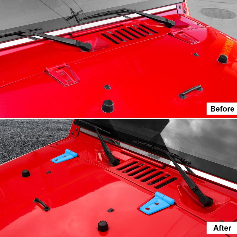 CheroCar for JK Hood Hinge Cover Exterior Decoration Kits Accessories