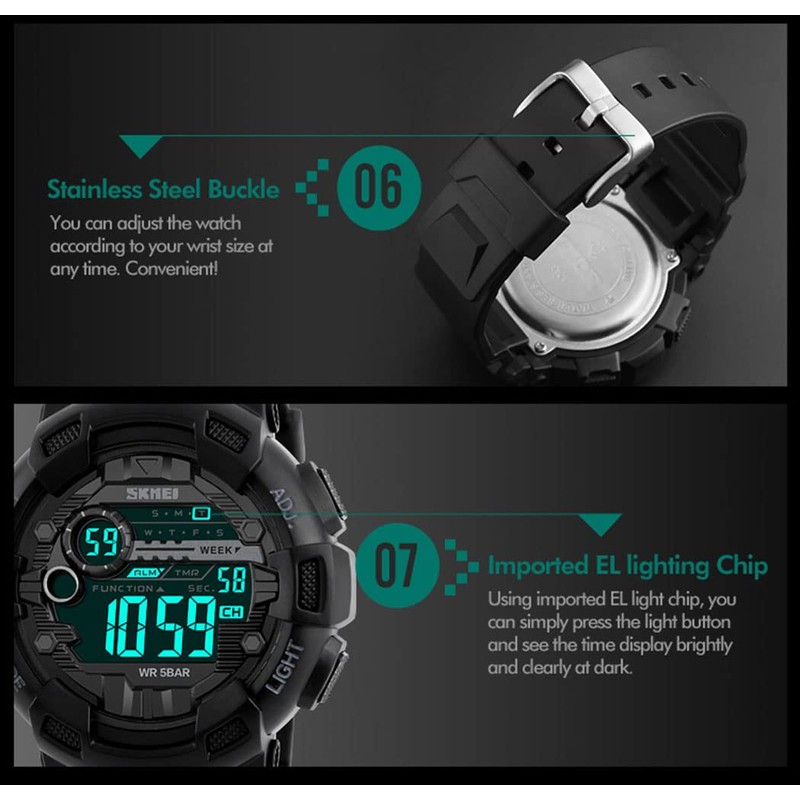 IJAHWRS Men's Watches Multi Function Sports Outdoor Waterproof Military Watch