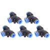50Pcs 3‑Way Pneumatic Connector Quick PU Tube Hose Push in