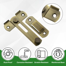 M METERXITY 2-Pack Flip Latch Gate Latch, 4 Inch Stainless Steel Flip Sliding Barn Door Lock with Screws Slide Locks for Barn Door/Fence/Windows/Cabinets [Bronze]
