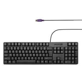 YORUNOHOSHI Wired PS2 104 Keys Computer Keyboard with Stands,Waterproof - US Layout Compatible for Windows, PC, Laptop