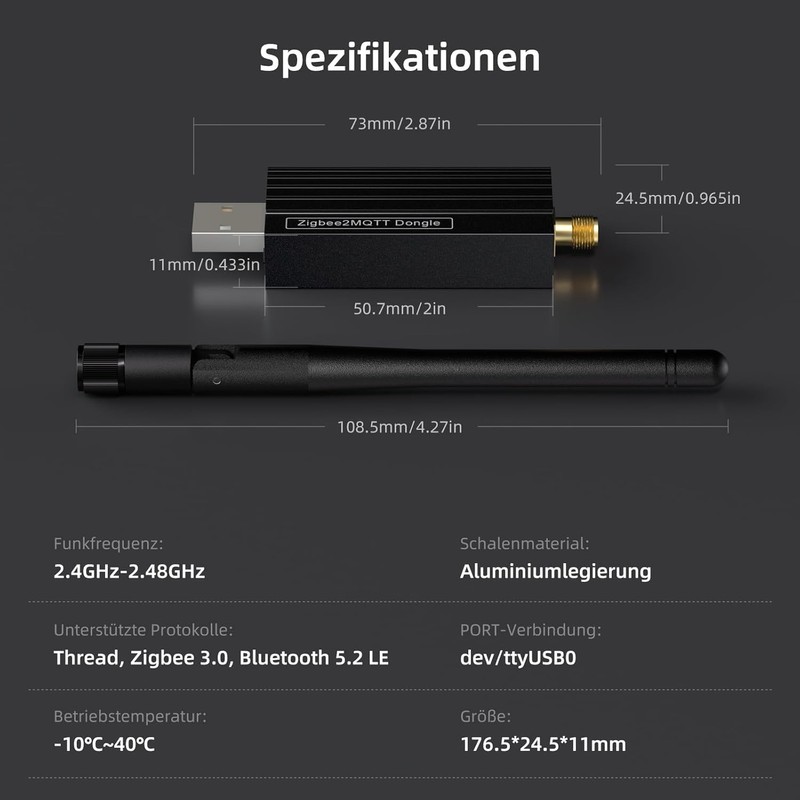 AVATTO Zigbee 3.0 Gateway, Home Assistant Gateway, Zigbee 3.0 USB