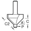 Trend CraftPro C049AX1/4TC Pin Guided Chamfer Router Bit 1/4" Shank
