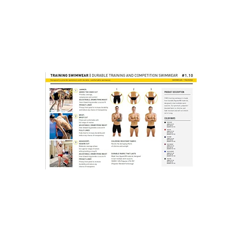 FINIS Men's Aqua Short Solid Navy 32 Swim Briefs