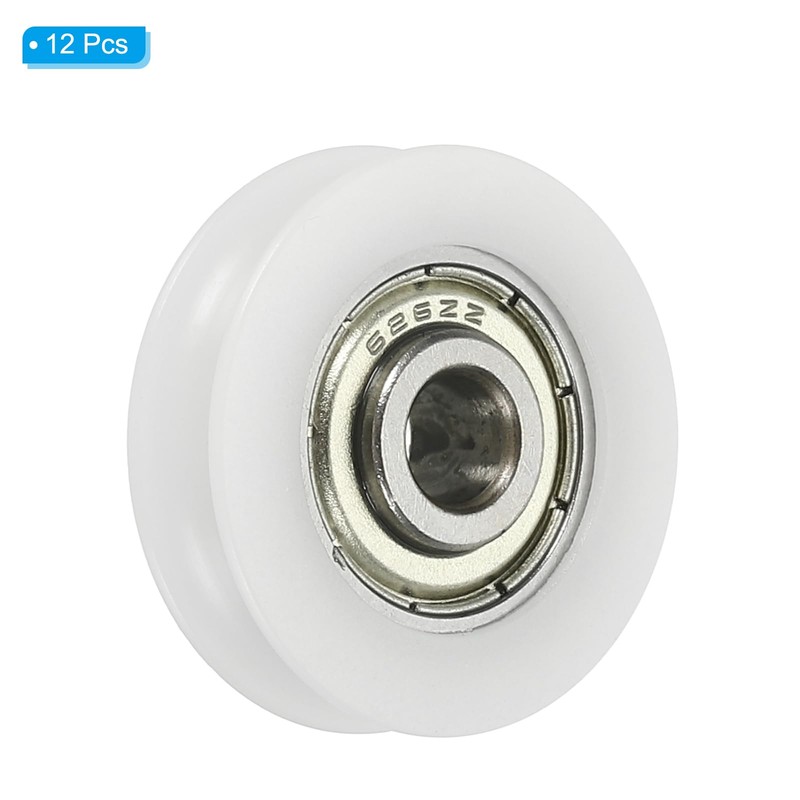 PATIKIL 12pcs Nylon U Groove Bearings 6x28x7.5mm U Shape Groove
