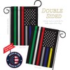 US First Responders Line Garden Flag - Set with Stand