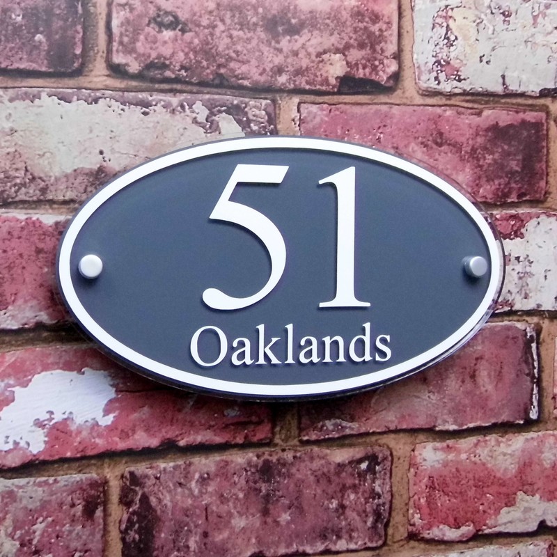 House Address Number Plaque Name/Street Plate Large 'Oval' MADE TO