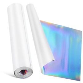 SEWACC Iridescent PU Glitter Fabric for Decorative Clothing Costumes and DIY Crafts Lightweight Easy to Cut Creative Holographic Material Silver