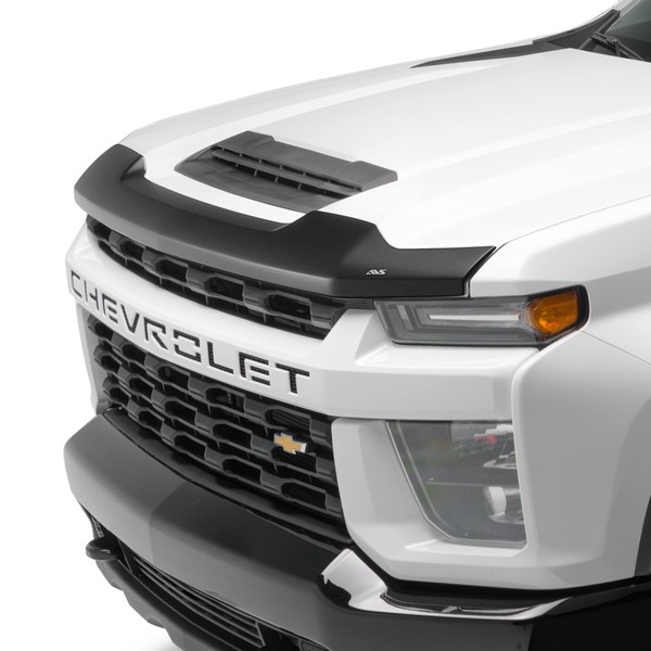 Auto Ventshade [AVS] Aeroskin Hood Protector | 2017 - 2019 Chevrolet Silverado 2500 HD/3500 HD (Diesel, Induction System Hood), Low Profile/Flush - Matte Black | 377139