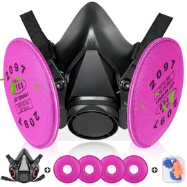 vvuvnem Respirator Mask with 2097 Filters, Reusable Respirator Mask for Resin, Chemical, Spraying Paint, Cleaning, Spraying, etc