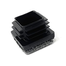 Design61 8 x Square Tube Plugs Lamellar Plugs with Felt 25 x 25 mm for Steel Tubular Chairs Felt Gliders