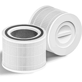 2 Pack Core 300 Replacement Filter, Compatible with LEVOIT Core 300 and Core 300S Air Purifier, 3-in-1 H13 True HEPA Filter Efficiency Activated Carbon Filtration Air Filters, Core 300-RF