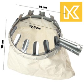 KADAX Long Handle Wooden Picker Fruit Picker with Bag Fruit Collector for Apples Cherry Pears Fruit Catcher Apple Picker Fruit Picker Fruit Picker (Without Stem)