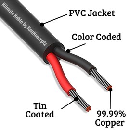 KnuKonceptz Direct Burial Outdoor Tinned Copper Speaker Wire (14 Gauge - 250 Feet)