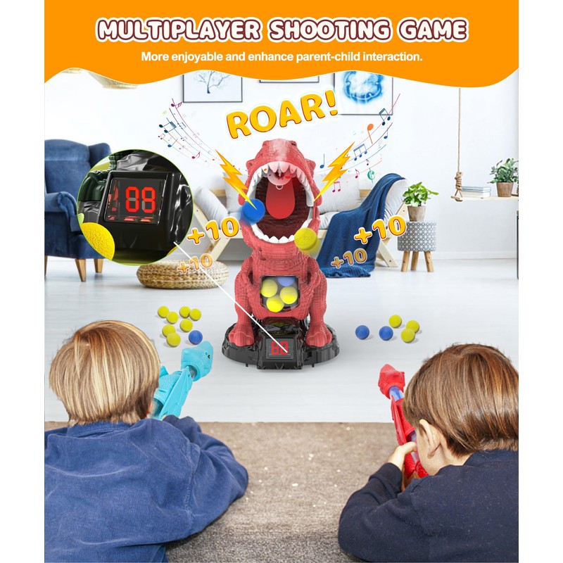 Protado Dinosaur Shooting Toy for Boys Girls, Movable Target Shooting