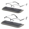 FEIVSN Bifocal Reading Glasses for Men, Half Metal Frame Flexible