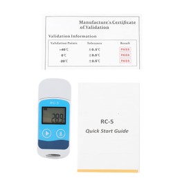 RC-5 USB Temperature Data Logger, Mini Portable Temperature Recorder LCD Display 32000 Points Internal Sensor