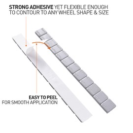 Aain® 1/4oz Stick-on Adhesive Tape Wheel Weights, EasyPeel Type. Cars, Trucks, SUVs, Motorcycles, RC Cars. Low Profile, 576pcs Silver
