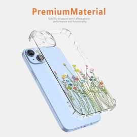 YUEQIAN Hülle für Realme C75 4G, Bunte Hübsch Blumen Cartoon Muster Clear Handyhülle, Transparent Ultradünn Weich TPU Bumper Stoßfest Mädchen Schutzhülle (Blume)