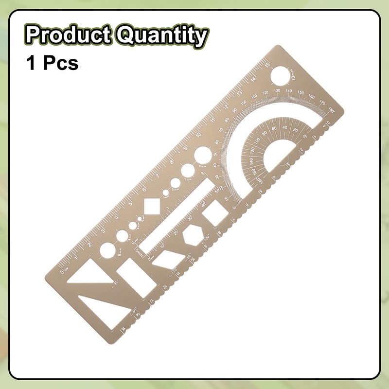 sourcing map Multifunctional Geometric Rulers 15cm Metric and SAE Aluminum