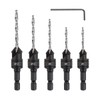 Gunpla 5pcs HSS Countersink Drill Bit Set, 1/4 inch Hex