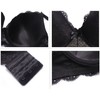 MIERSIDE Women's Black/Beige Plus Size Lace Seduction Underwire Molded Demi