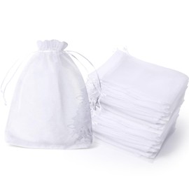 Wrapping Bags, Transparent, Organza, Drawstring Bag, Pouch, Gift, Divided Bag, Present (5.9 x 7.9 inches (15 x 20 cm), 30 Pieces