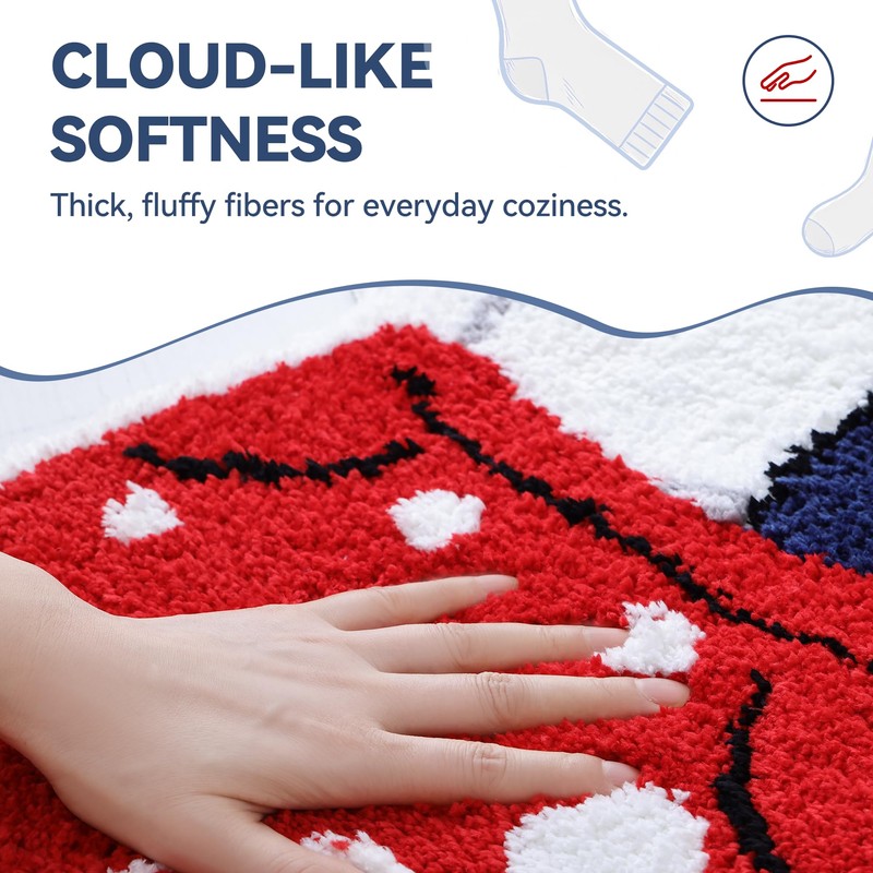 TRUEDAYS Cute Bath Mat - Bathroom Rugs with Laundry Clothes
